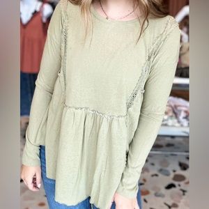 Easel women’s size small long sleeve top (sage green)